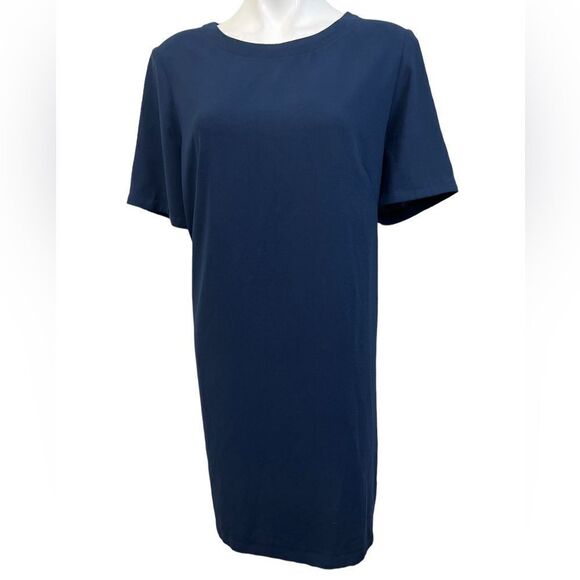 M&S Collection dress US sz 12 navy blue short sleeve knee length shift -11‎ - Picture 2 of 5